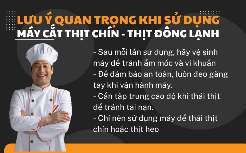 Lưu ý quan trọng khi sử dụng máy thái thịt