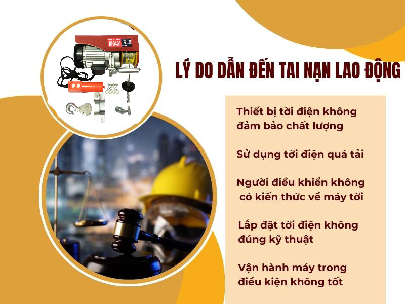 Lý do dẫn đến tai nạn khi sử dụng tời