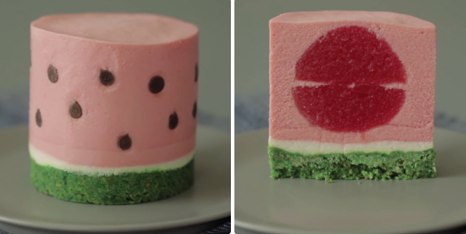 Món cheesecake dưa hấu xinh xắn đép mắt