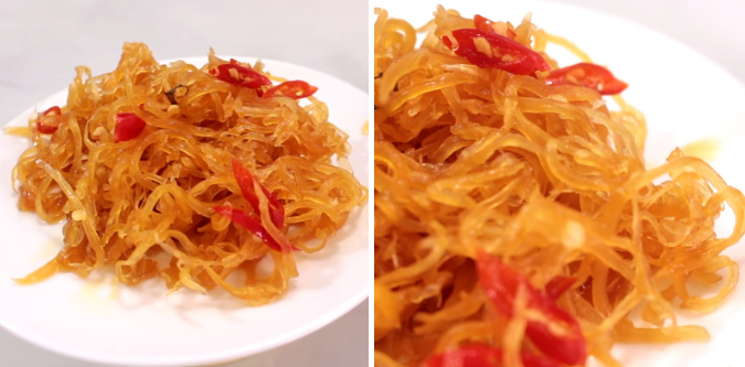 Món mắm đu đủ có màu vàng ươm đẹp mắt giòn ngon