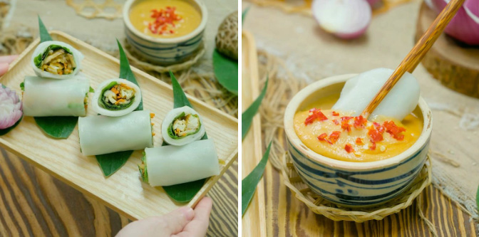 Món phở cuốn chay dai giòn