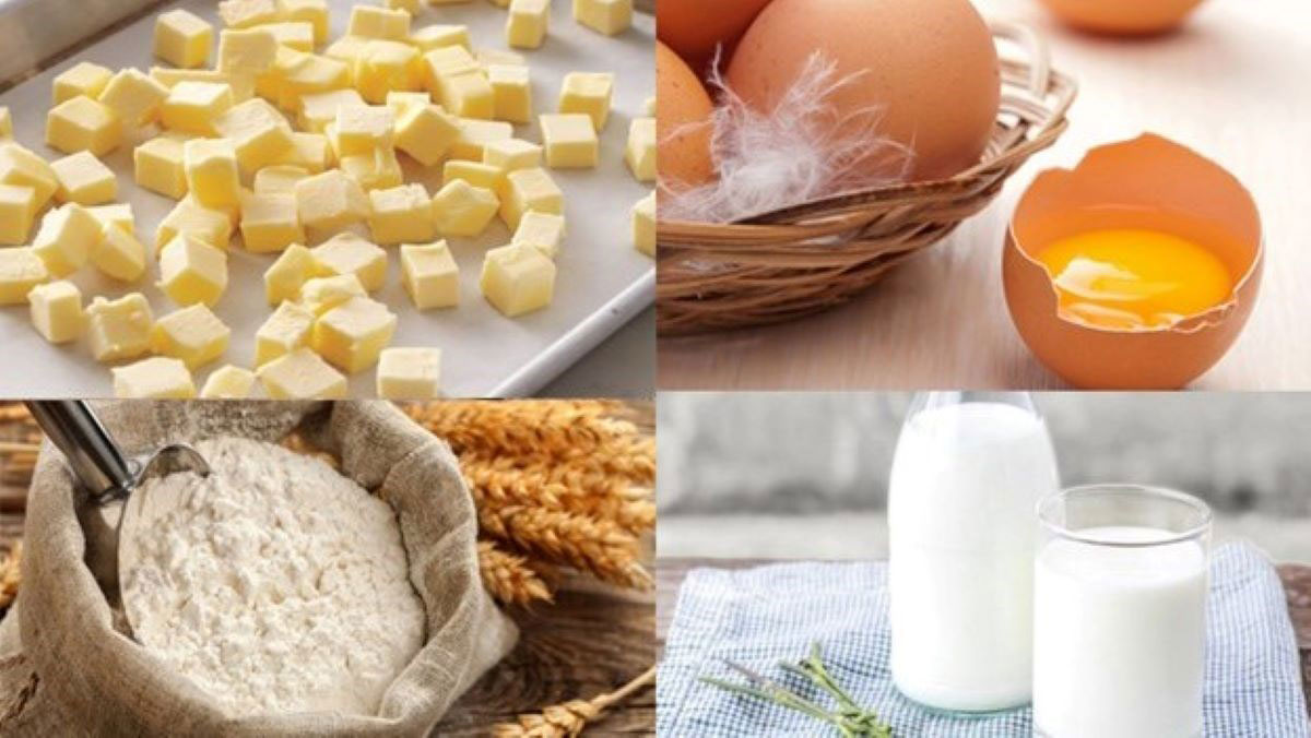 Nguyên liệu làm bánh Soufflé vani trứng