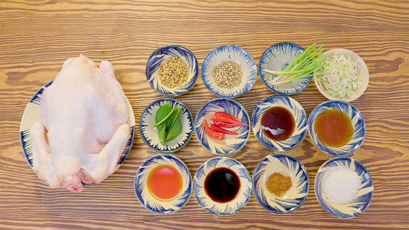 Nguyên liệu gà nướng kiểu Thái
