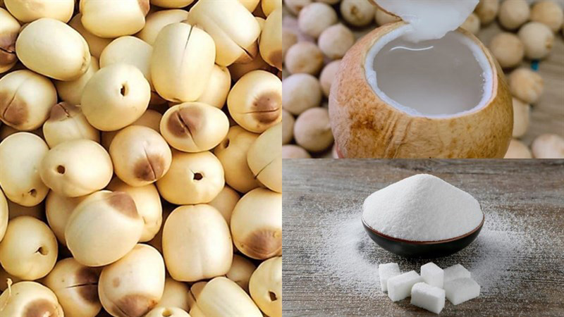 Nguyên liệu nấu chè sen dừa