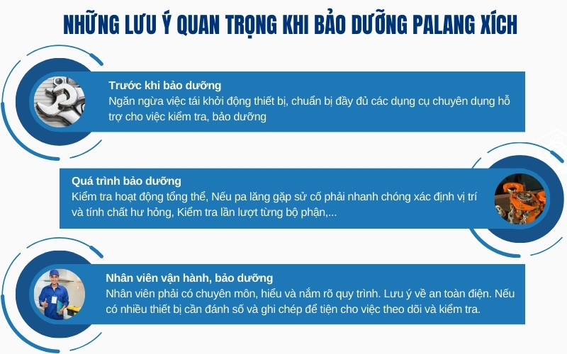 Những lưu ý quan trọng khi bảo dưỡng pa lăng xích