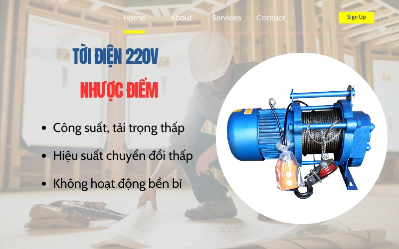 Nhược điểm của tời điện
