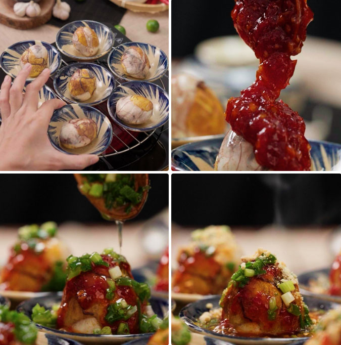 Nướng trứng vịt lộn