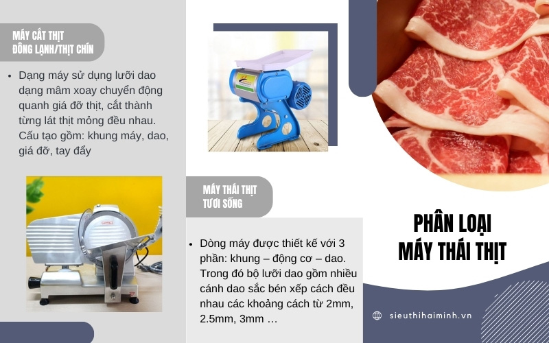 Phân loại máy thái thịt hiện nay