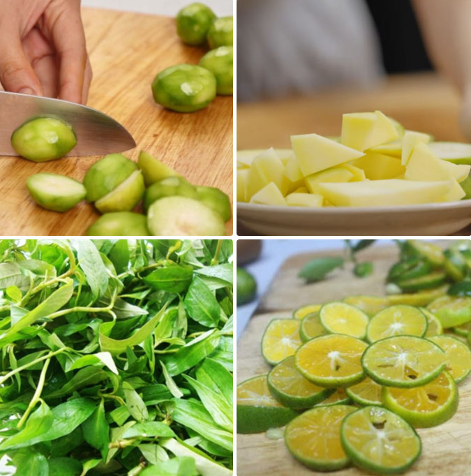 Sơ chế cóc và các nguyên liệu khác