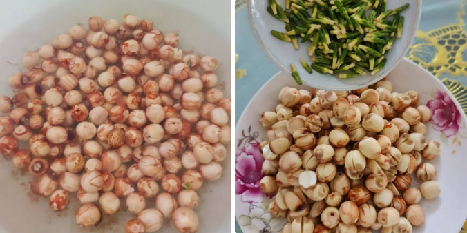 Sơ chế hạt sen