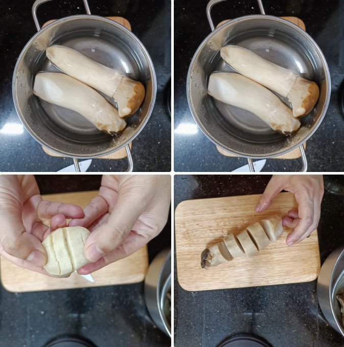 Sơ chế nấm đùi gà