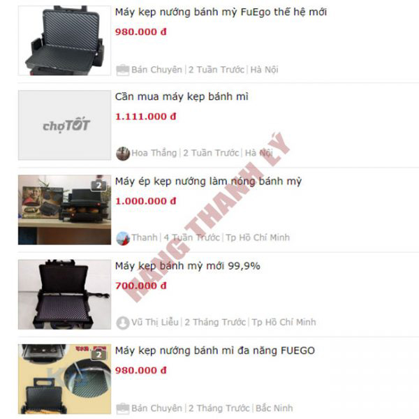 Thông tin thanh lý máy tràn lan trên mạng