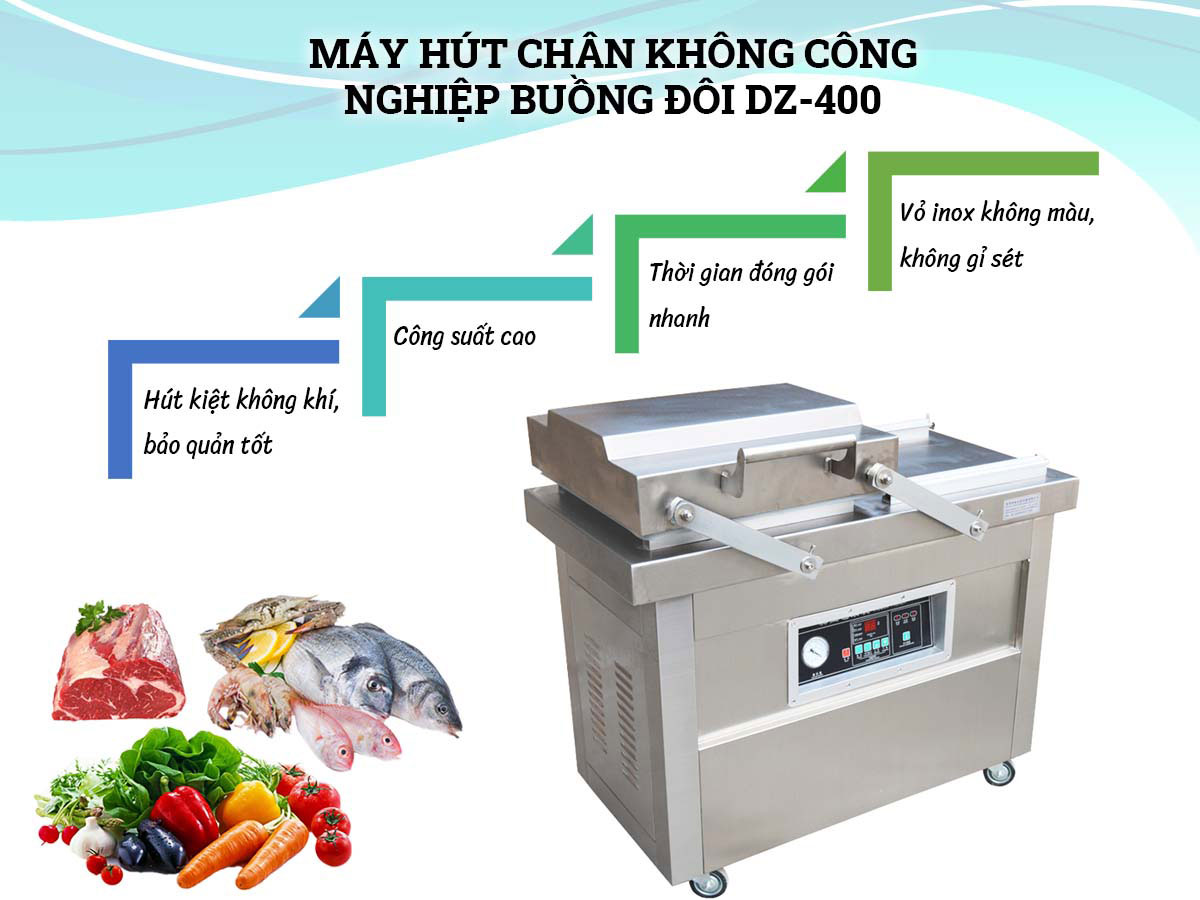 Máy hút chân không công nghiệp 2 buồng DZ400