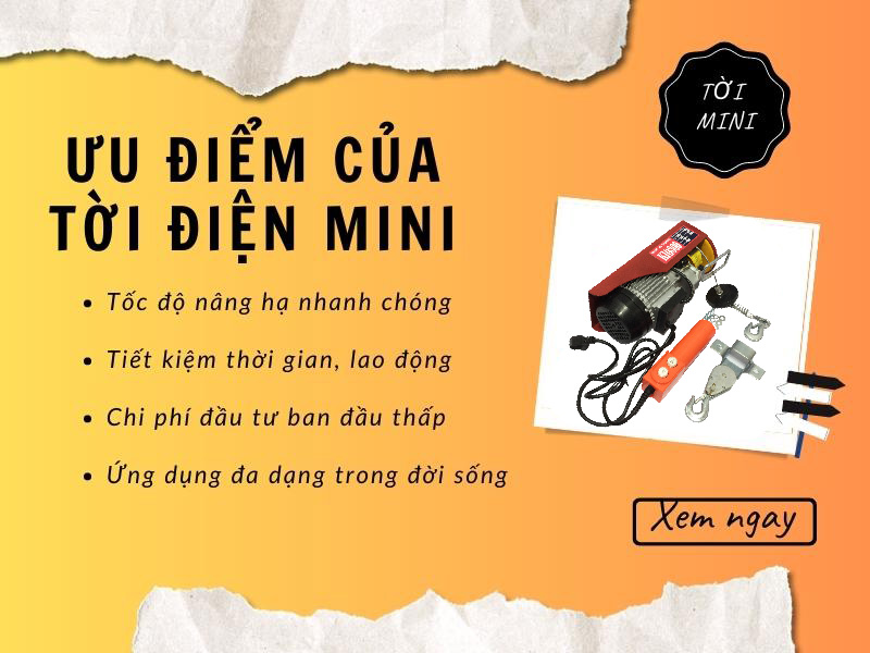 Ưu điểm của máy tời điện mini