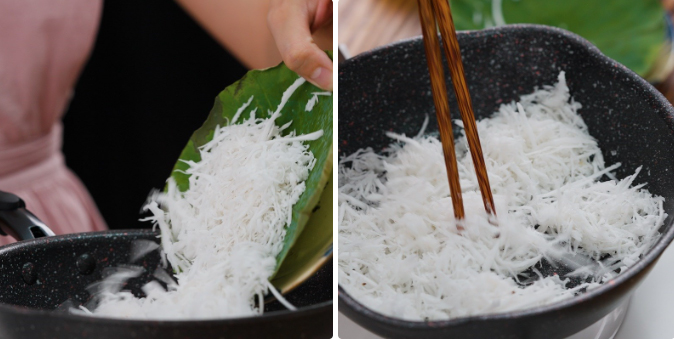 Xào dừa sợi