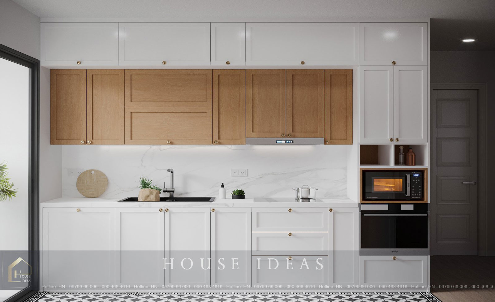 Thiết kế nội thất tủ bếp chung cư Tứ Hiệp Plaza