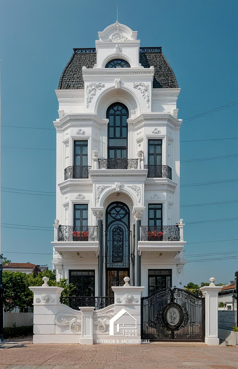 Mặt tiền nhà biệt thự tân cổ điển