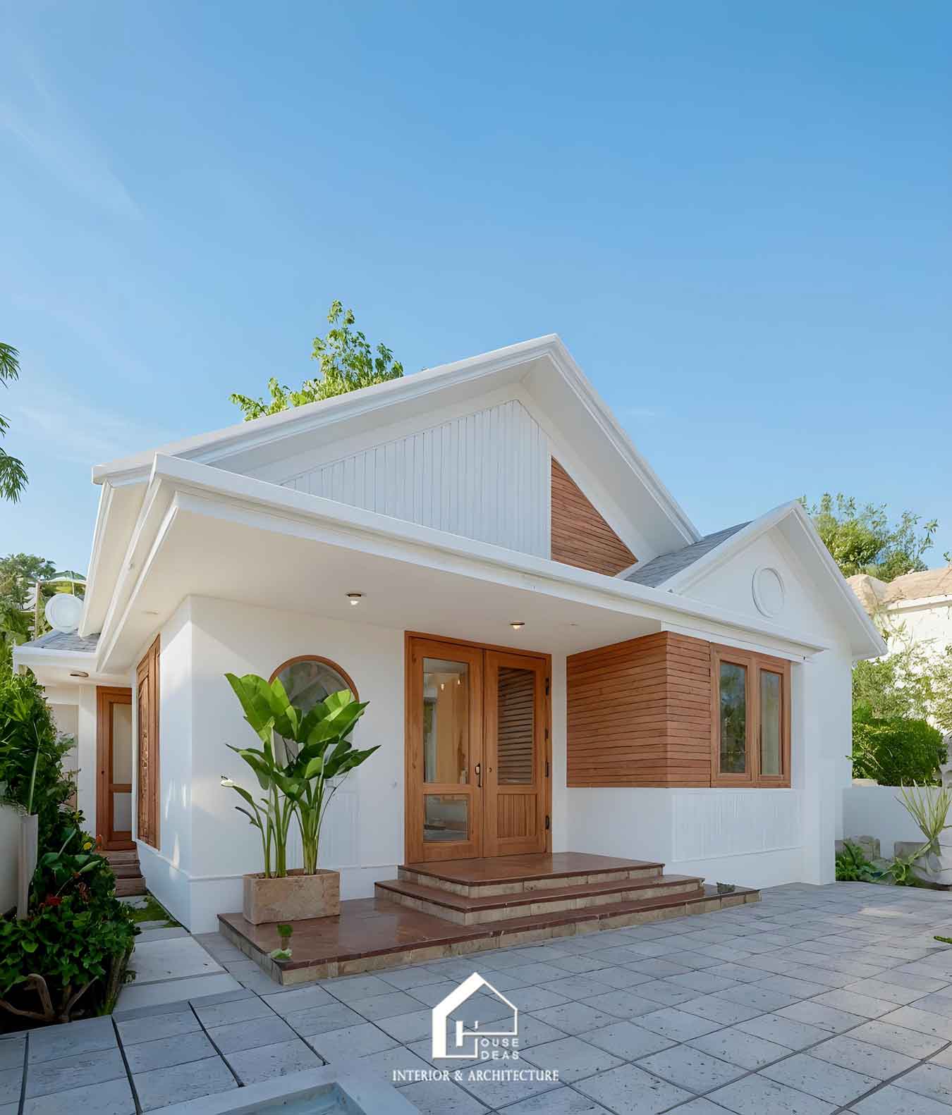 Thiết kế mặt tiền nhà mái Thái đẹp đơn giản