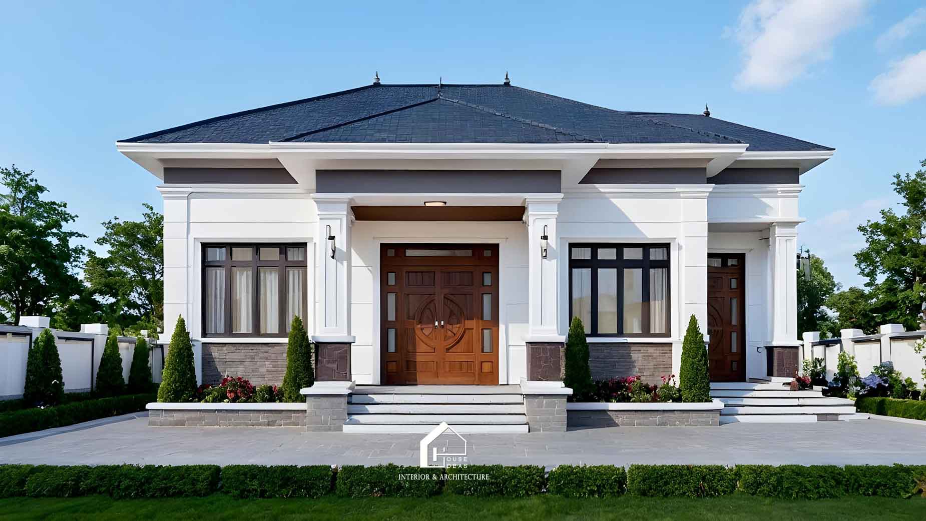 thiết kế nhà cấp 4 mái Thái