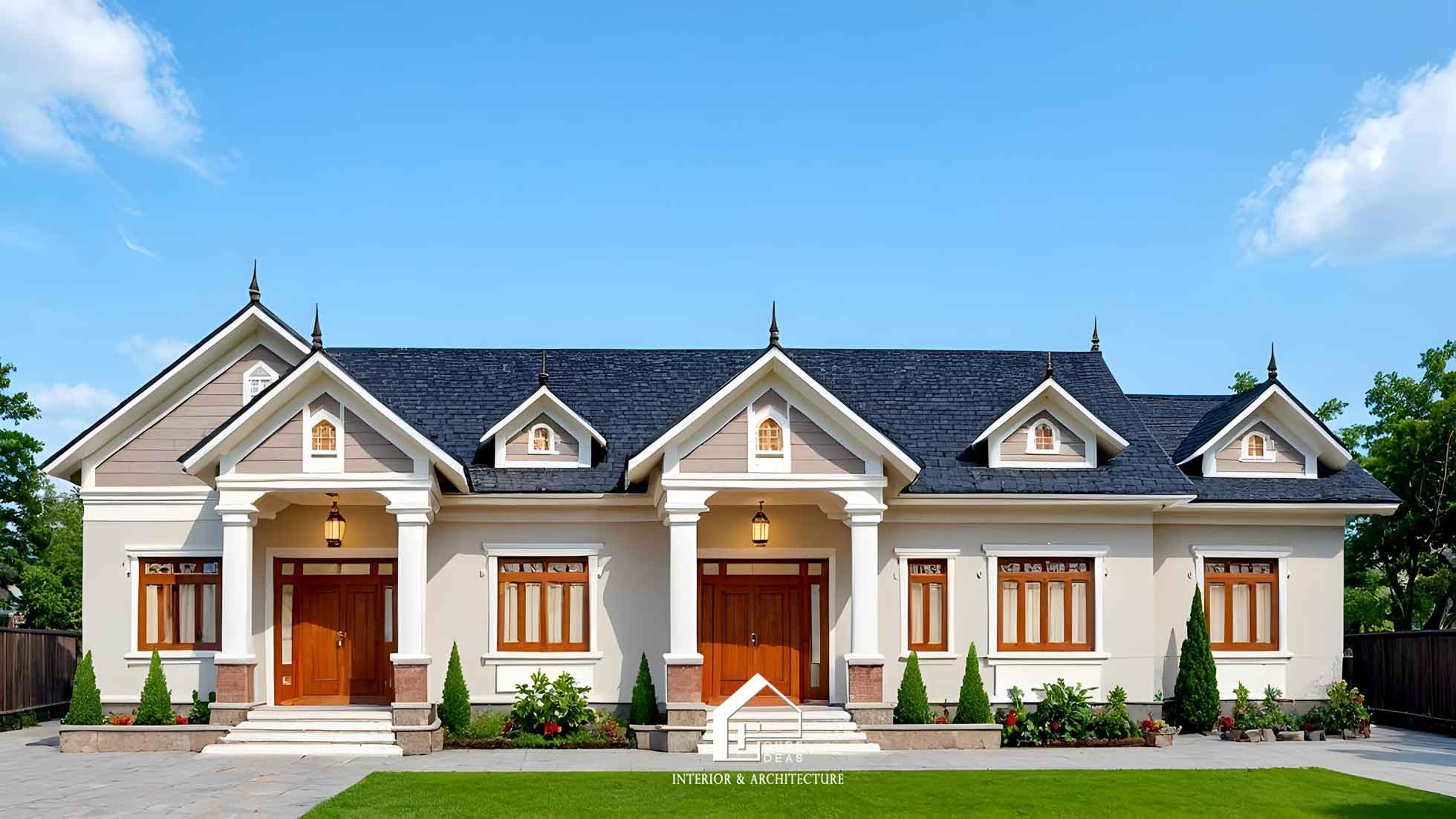 nhà mái Thái 1 tầng mặt tiền rộng