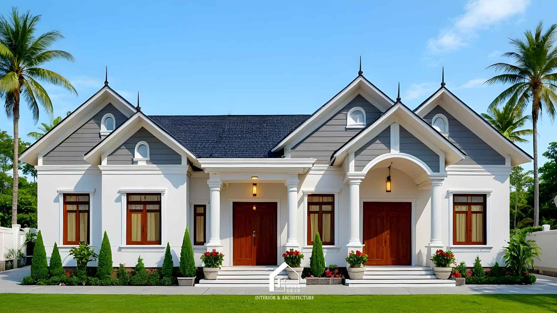 nhà cấp 4 mái Thái mặt tiền đẹp