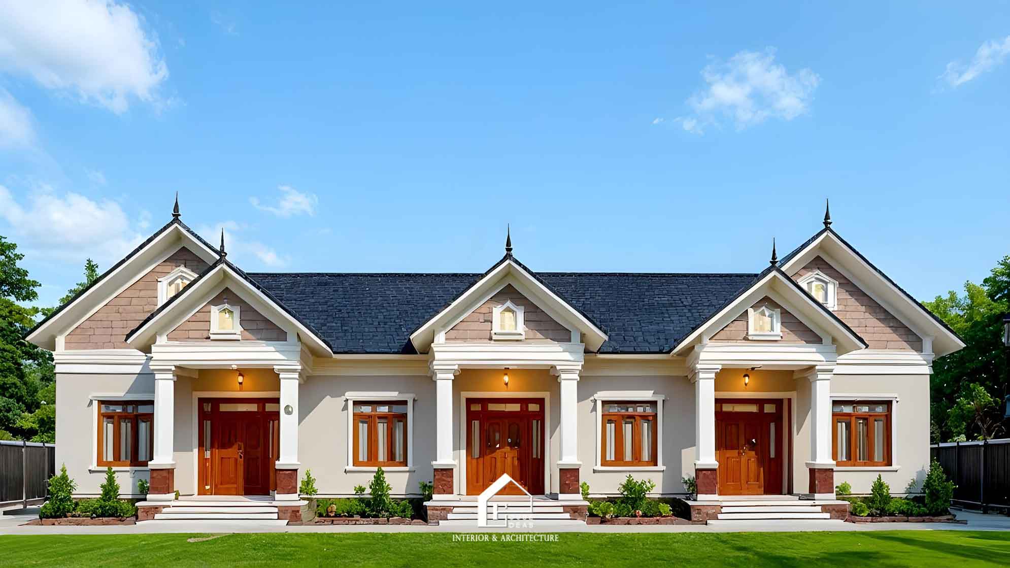 nhà cấp 4 mái Thái mặt tiền đẹp