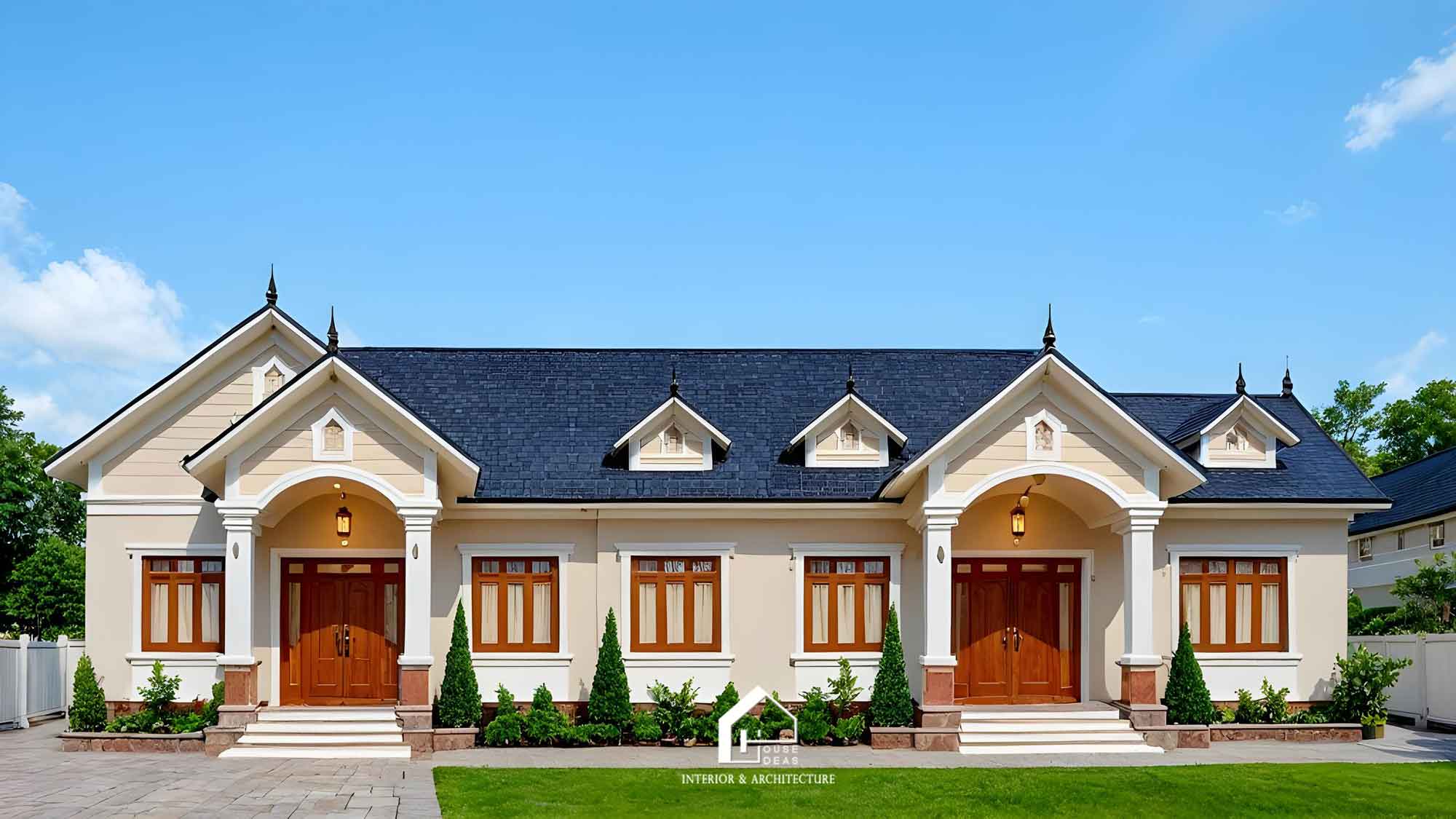 nhà cấp 4 mái Thái mặt tiền đẹp