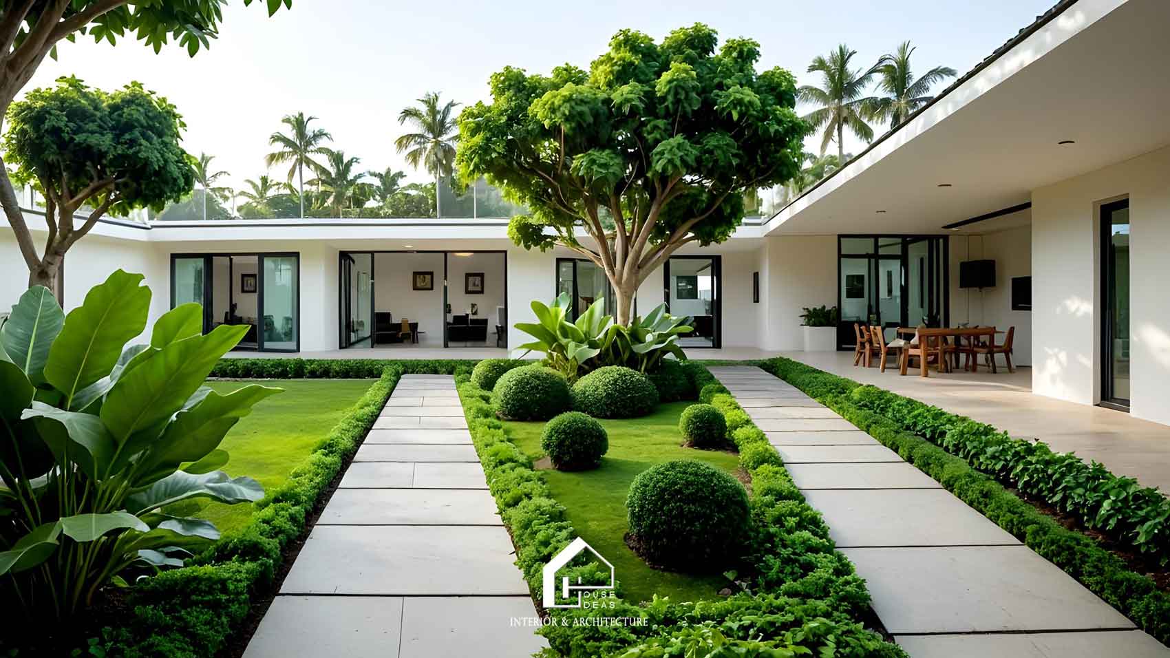 mẫu nhà vườn tam hợp viên