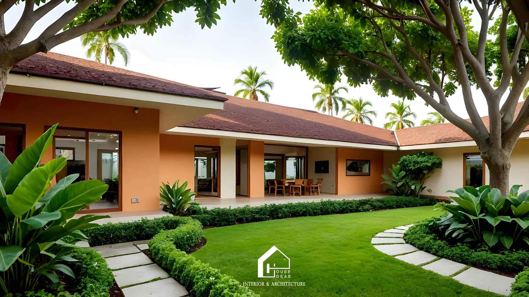 mẫu nhà vườn tam hợp viên