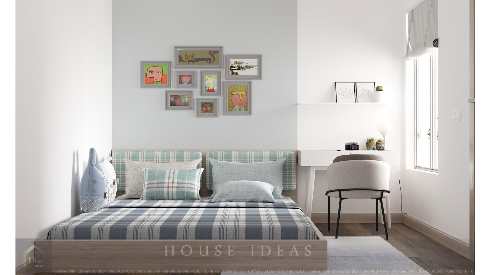 phòng ngủ con căn hộ 2+1 vinhomes smart city