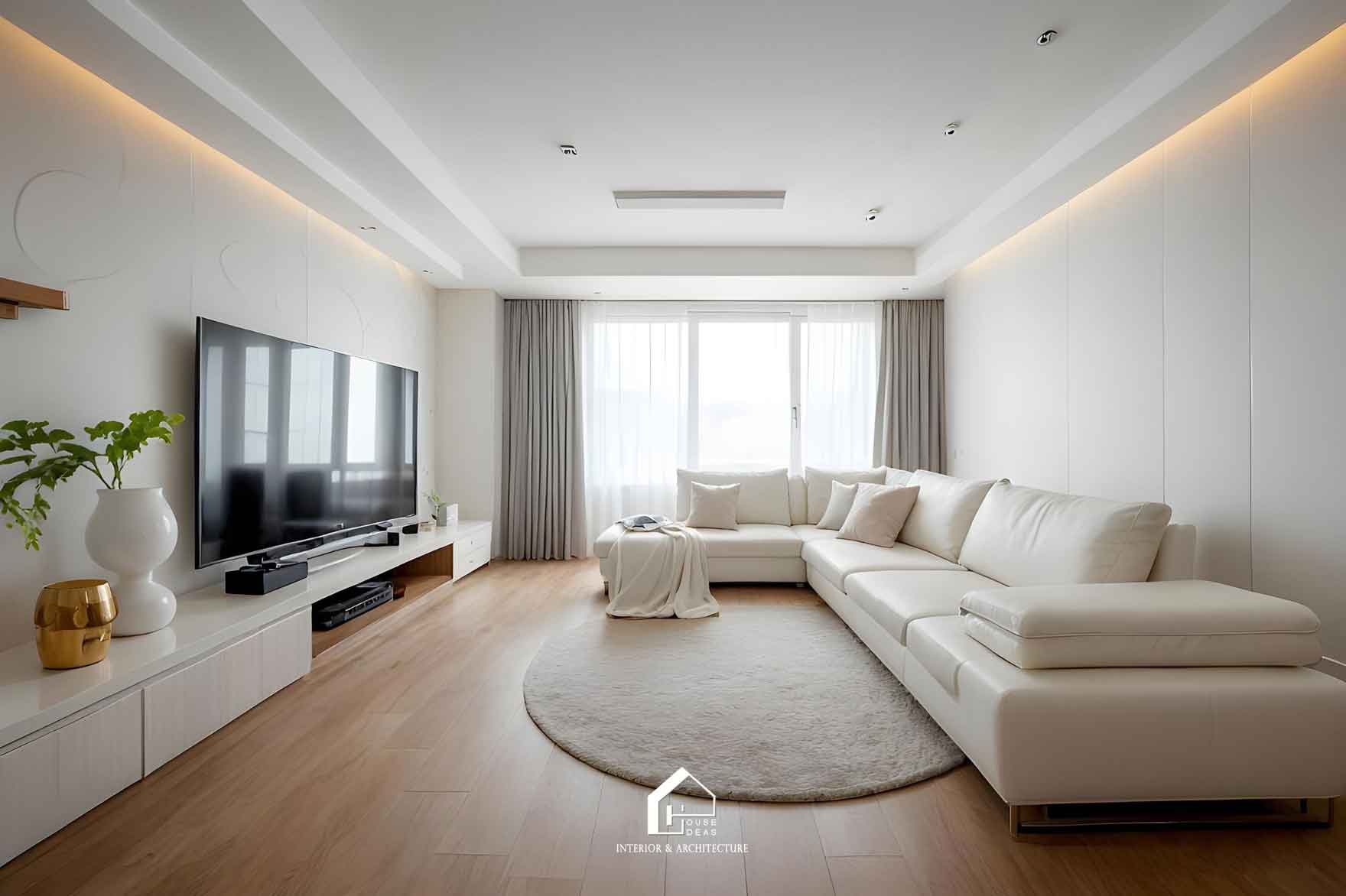 mẫu phòng khách hiện đại đẹp 2025