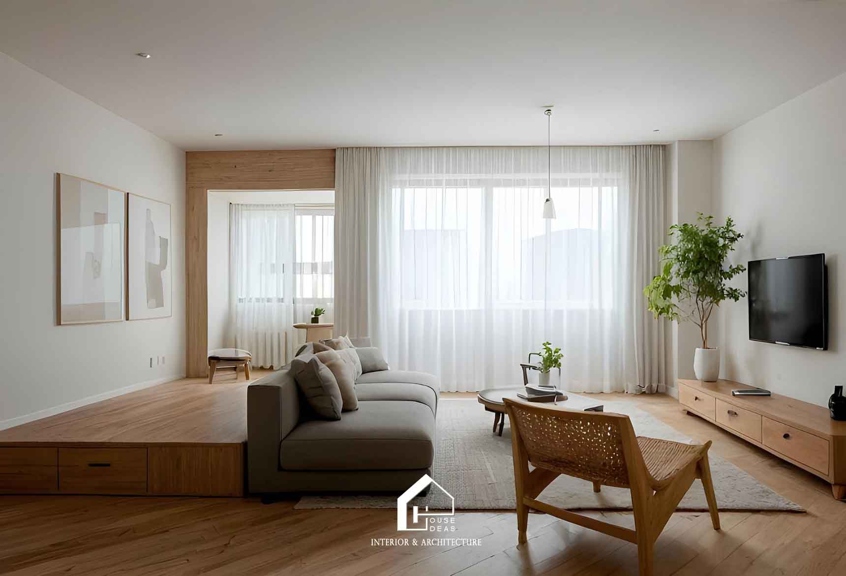 mẫu phòng khách hiện đại đẹp 2025