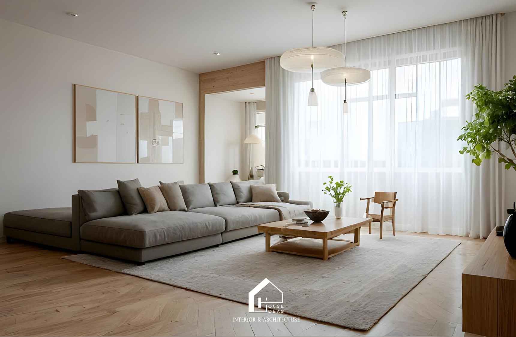 mẫu phòng khách hiện đại đẹp 2025