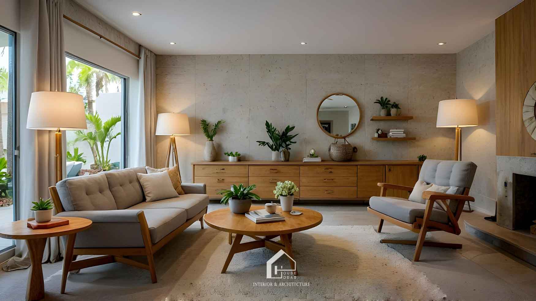 nội thất phòng khách tropical