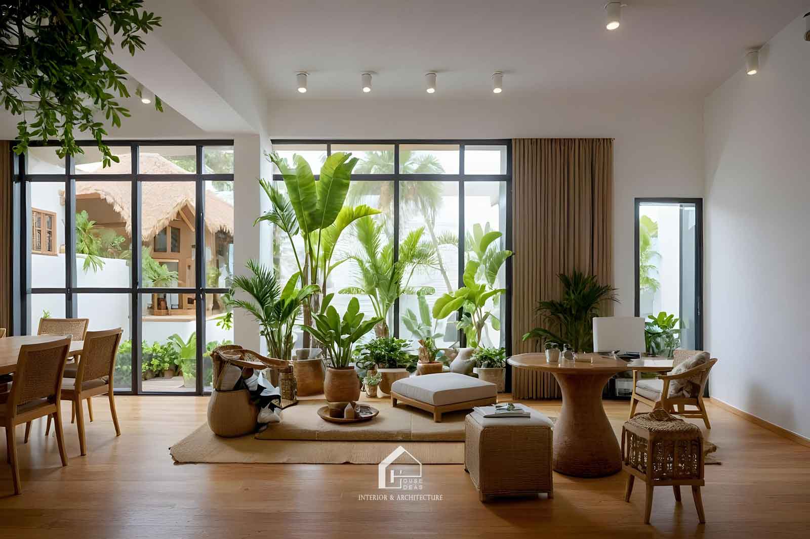 phòng khách phong cách nhiệt đới