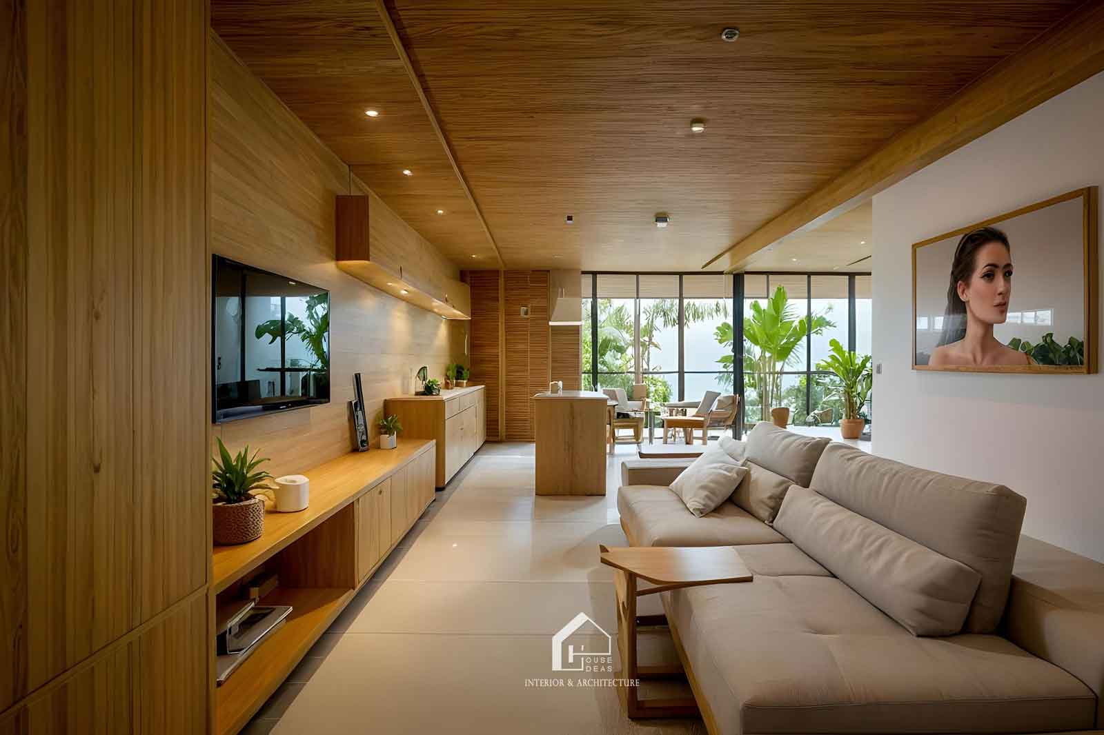 phòng khách kiểu tropical