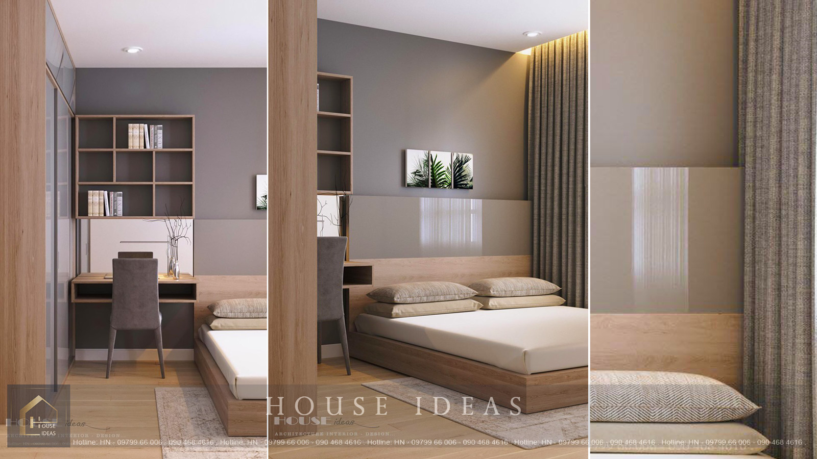 thiết kế phòng ngủ căn 1+1 vinhomes ocean park