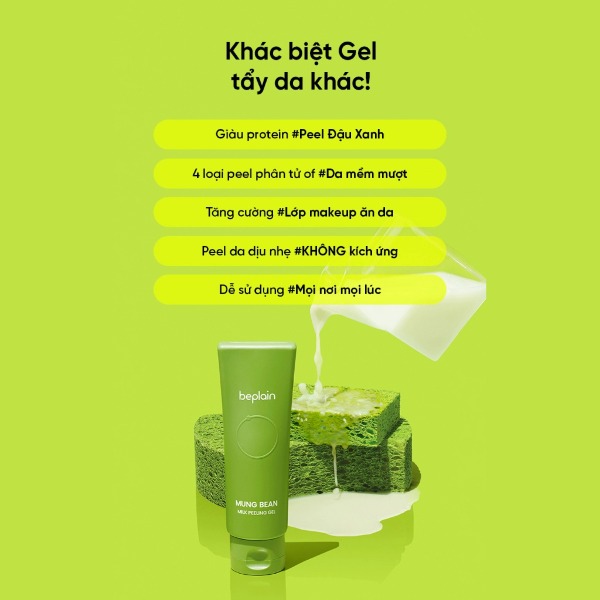 Tẩy Tế Bào Chết Chiết Xuất Sữa Đậu Xanh Beplain Mung Bean Milk Peeling Gel