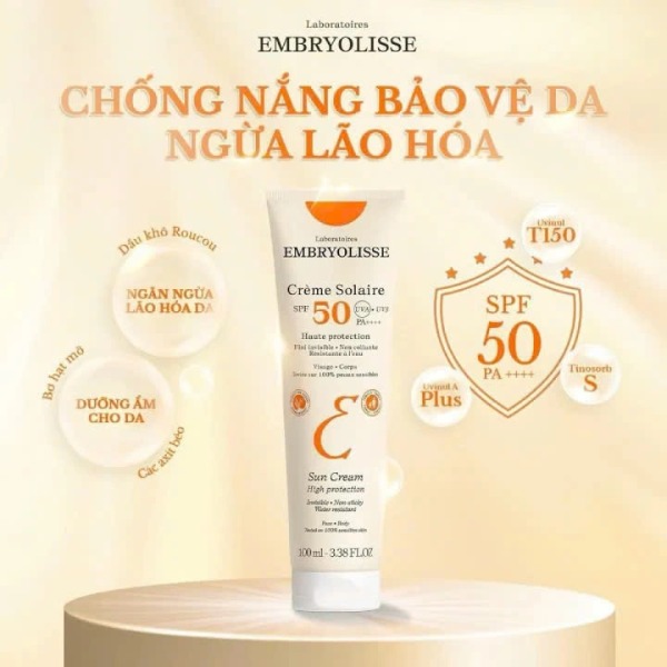 Kem Chống Nắng Embryolisse Crème Solaire Chống UV Phổ Rộng SPF50 PA++++ 100ml