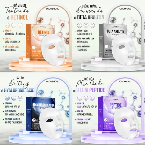 Combo 10 Mặt Nạ Giấy Chăm Sóc Da Toàn Diện Foodaholic Essential Mask (23g x 10)