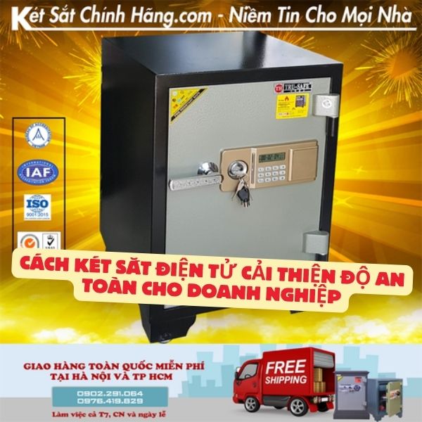 Két sắt điện tử không chỉ mang đến sự tiện lợi cho việc lưu trữ tài sản mà còn đóng vai trò quan trọng trong việc cải thiện độ an toàn cho doanh nghiệp