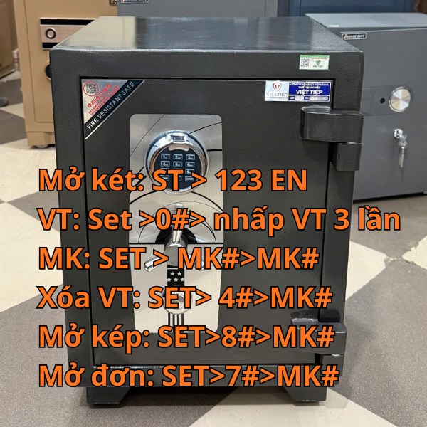Hướng dẫn sử dụng két sắt siêu cường việt tiệp khóa vân tay điện tử