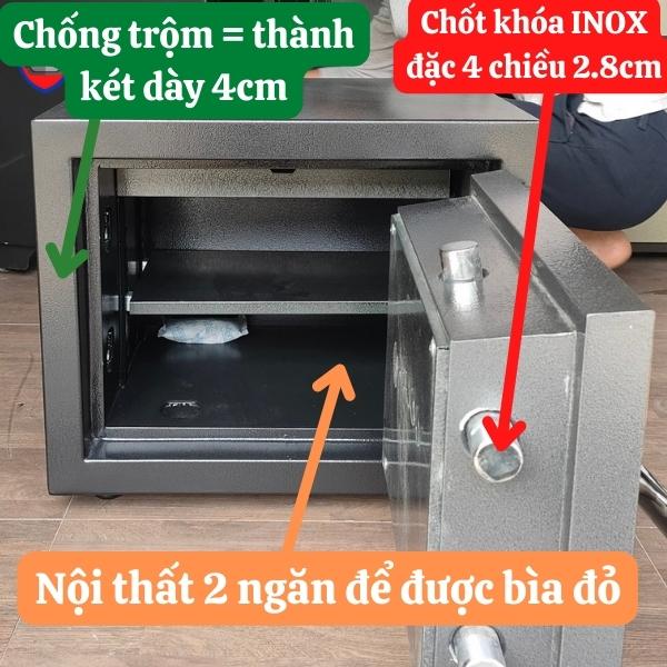 Két sắt mini điện tử TOKYO TKO43E chính hãng chống cháy cao cấp chất lượng tốt