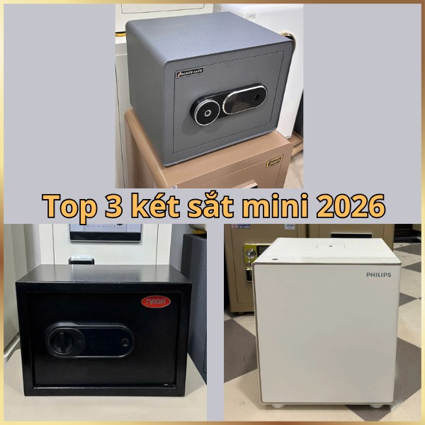 Top 3 két sắt mini thông minh mới năm 2026: bền - đẹp - giá rẻ - dễ sử dụng