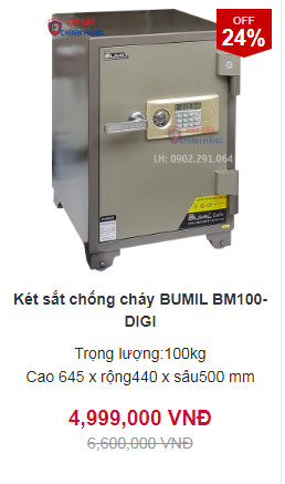 Két sắt chống cháy Bumil BM100 điện tử an toàn dễ sử dụng