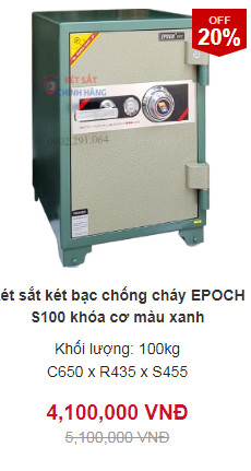Két sắt Hàn Quốc Epoch S100 khóa cơ đổi mã chống cháy