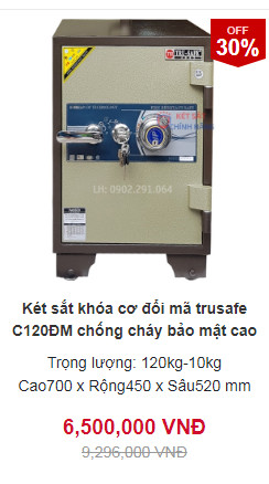 Két sắt Hàn Quốc trusafe C120ĐM khóa cơ đổi mã siêu bền
