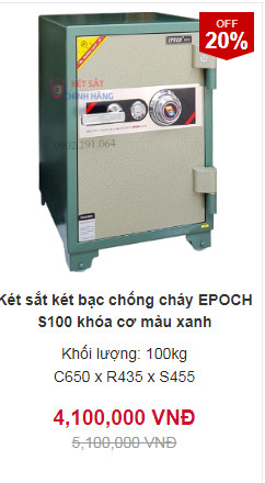 Két sắt Hàn Quốc Epoch S100 khóa cơ đổi mã chống cháy