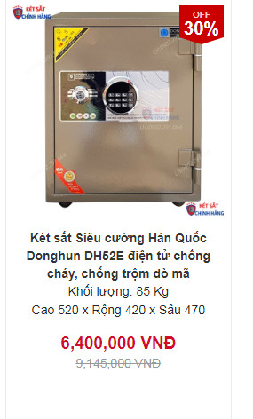  Két sắt Siêu cường Hàn Quốc Donghun DH52E điện tử