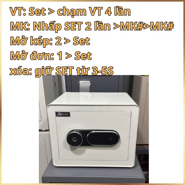 Tóm tắt HDSD két sắt bokee BK30VT màu kem